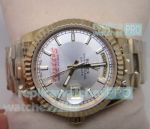 Copy Rolex Day-Date Silver Face Yellow Gold Watch 36MM